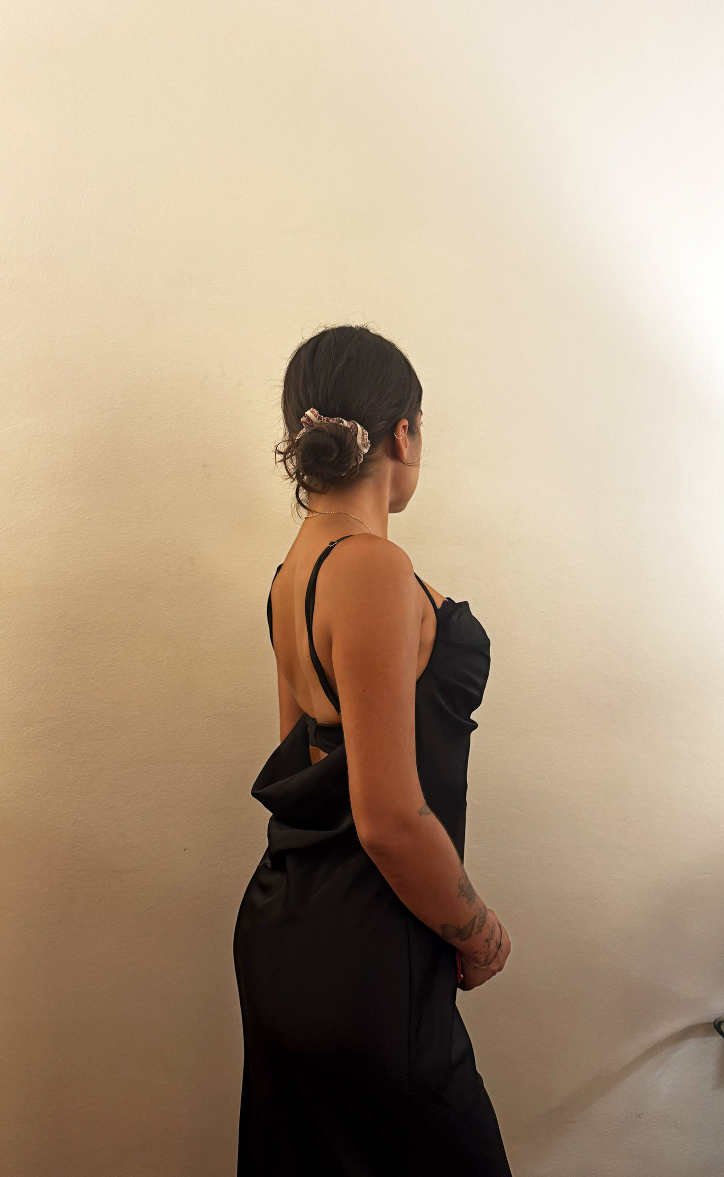 Maxi Dress Black Satin