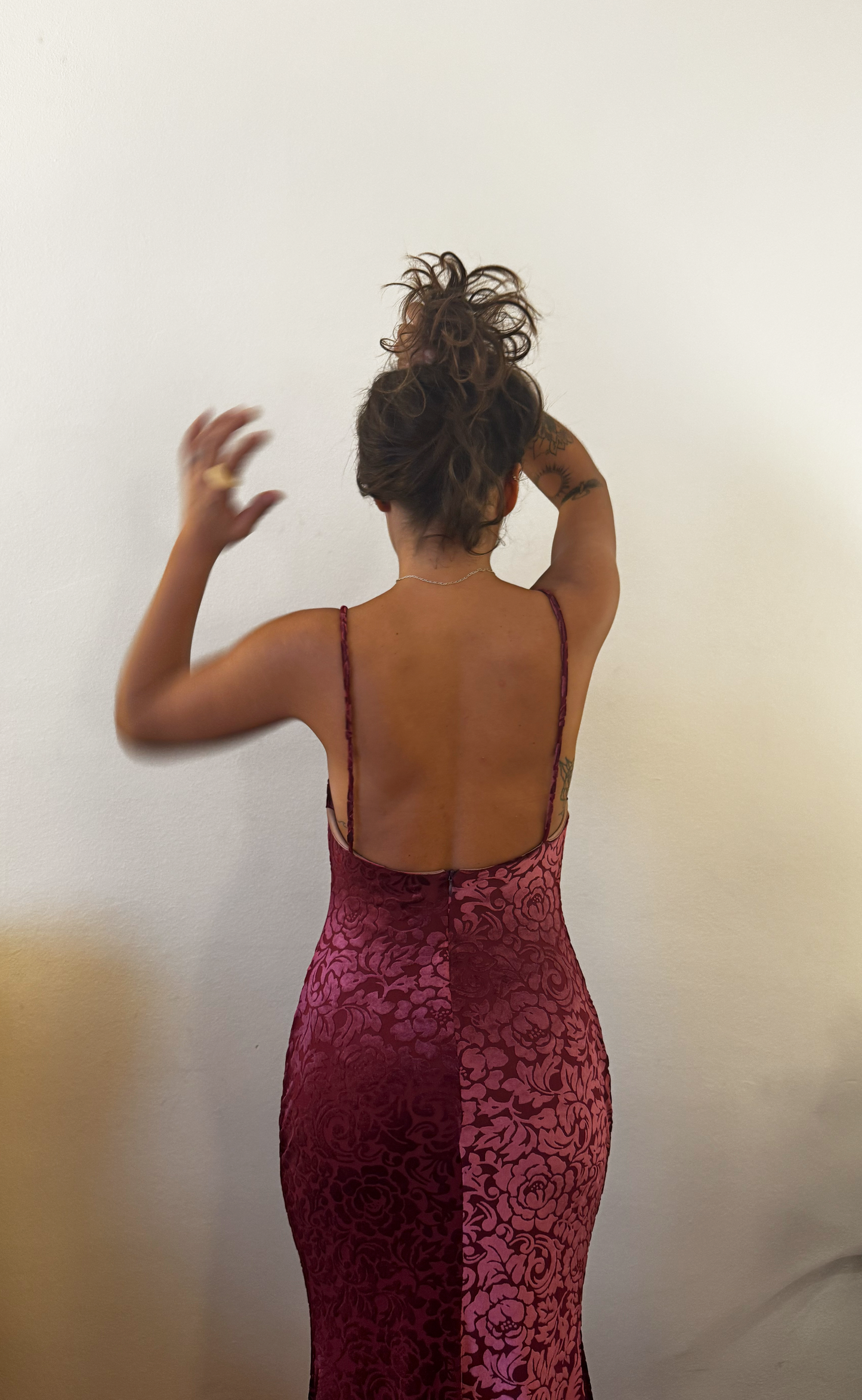 Maxi Dress Burgundy Roses