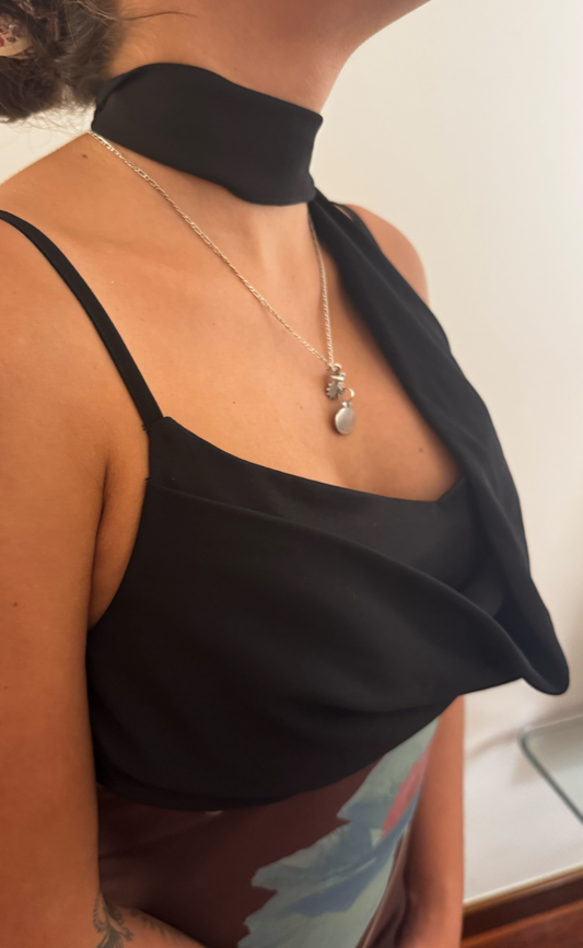 Mini Dress Black With Flowers