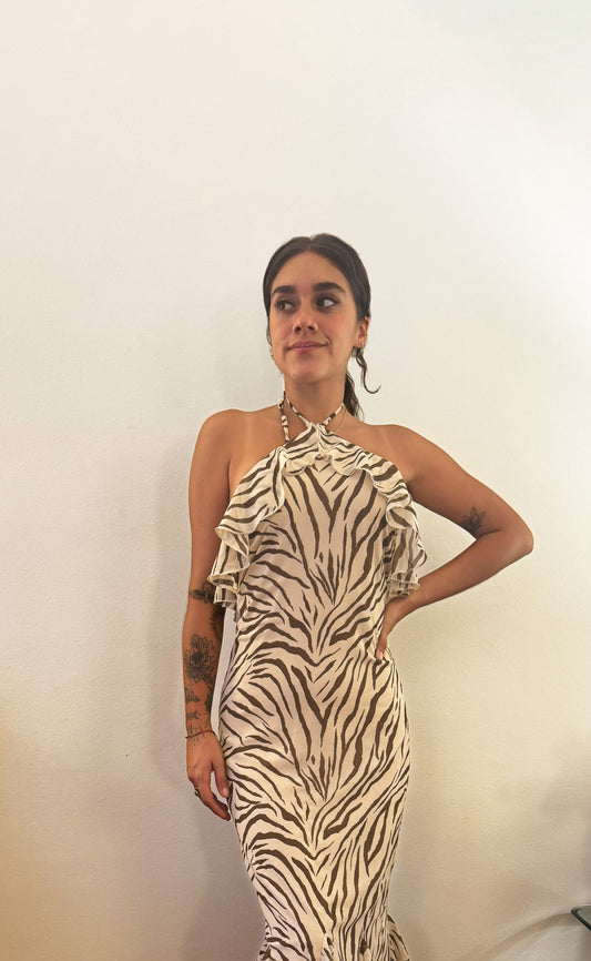 Maxi Dress Zebra Brown